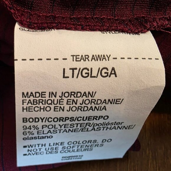 Under Armour L/Tall Polo Loose Fit UPF 50+ Burgundy Stripe 4-Way Stretch NWT - Picture 6 of 6
